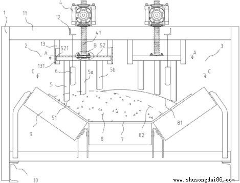 皮帶輸送機(jī)對(duì)中結(jié)構(gòu)布置圖